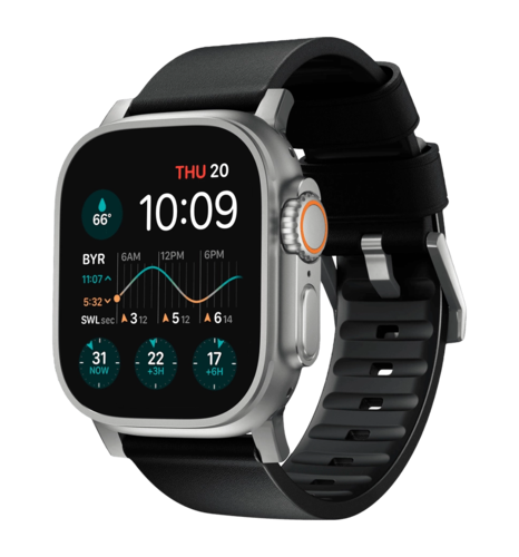 Ремінець Nomad Active Band Pro Silver Hardware Black 46mm/49mm (NM1A41SNW0)