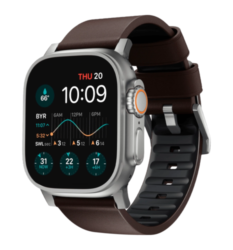 Ремінець Nomad Active Band Pro Silver Hardware Classic Brown 46mm/49mm (NM1A4MSNW0)