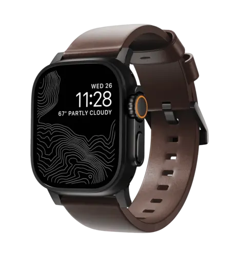 Ремінець Nomad Modern Leather Black Hardware Brown 46mm/49mm (NM01197485)