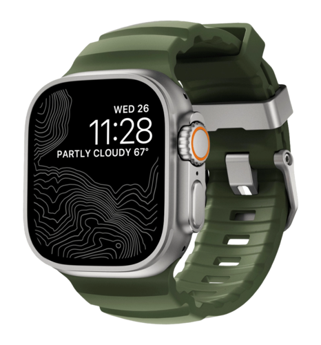 Ремінець Nomad Rocky Point Band Natural Titanium Hardware Forest 46mm/49mm (NM014841858)