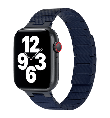 Ремінець Wiwu для Apple Watch 38/40/41mm Carbon Fiber pattern magnetic watch band Blue