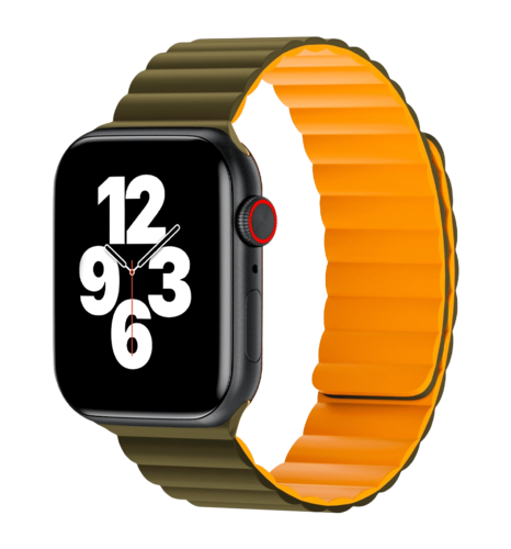 Ремінець Wiwu для Apple Watch 38/40/41mm Magnetic silicone watch band Green-Yellow