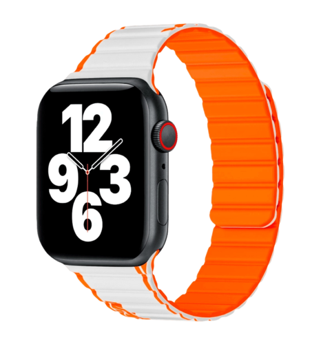 Ремінець Wiwu для Apple Watch 38/40/41mm Smart Magnetic silicone watch band White-Orange
