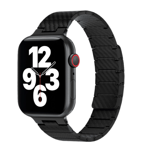 Ремінець Wiwu для Apple Watch 42/44/45/49mm Carbon Fiber pattern magnetic watch band Black