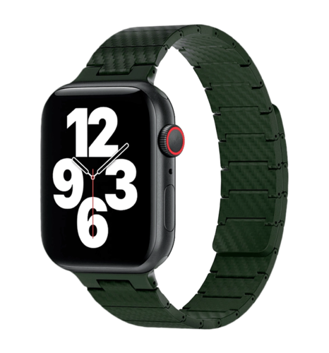 Ремінець Wiwu для Apple Watch 42/44/45/49mm Carbon Fiber pattern magnetic watch band Green