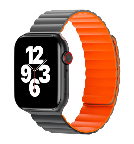 Ремінець Wiwu для Apple Watch 42/44/45/49mm Magnetic silicone watch band Gray-Orange