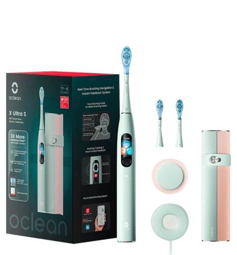 Розумна зубна електрощітка Oclean X Ultra Set Green (OLED) (6970810553505)