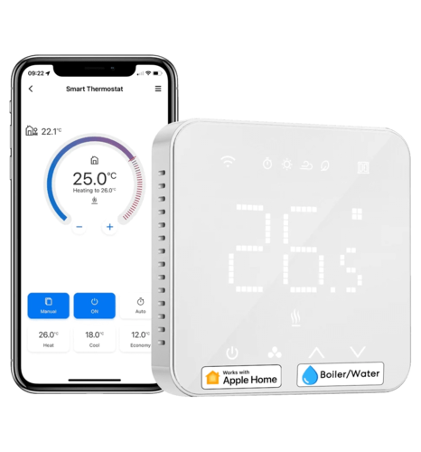 Розумний Wi-Fi термостат (тільки водяне опалення) Meross MTS200BHK(EU)