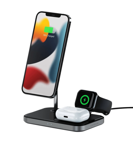 Satechi Aluminum 3 in 1 Magnetic Wireless Charging Stand Space Gray (ST-WMCS3M)