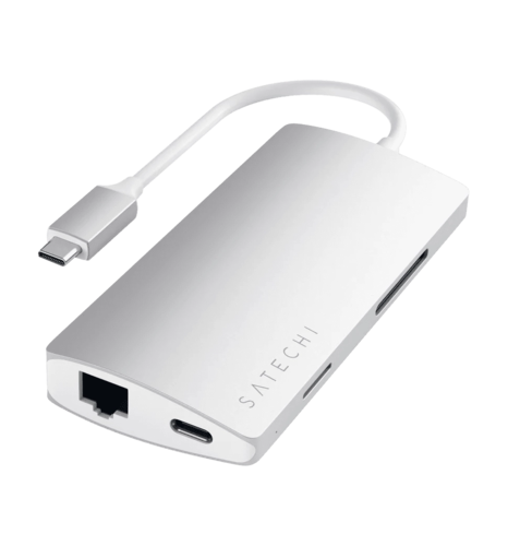 Satechi Type-C Multi-Port Adapter 4K with Ethernet V2 Silver (ST-TCMA2S)