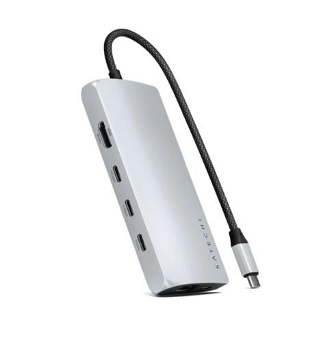 Satechi USB-C Multiport Adapter 8K with Ethernet V3 Silver (ST-P8KES)