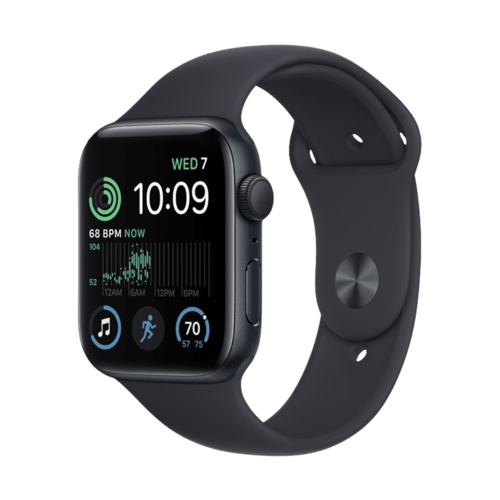 Apple Watch SE 2022 44mm Midnight Aluminum Case with Sport Band (MNK03/MNTG3/MNTF3)