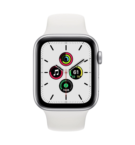 Смарт-часы Apple Watch SE 44mm Silver Aluminum Case with White Sport Band (MYDQ2)
