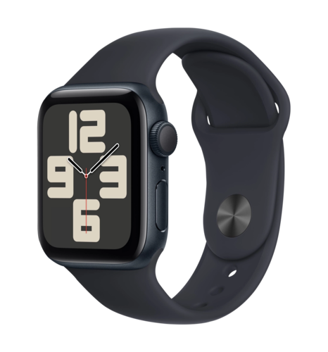 Apple Watch SE (gen 2) 2023 40mm Midnight Aluminum Case with Midnight Sport Band M/L (MR9Y3)