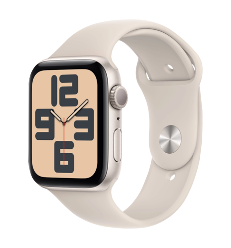 Apple Watch SE (gen 2) 2023 44mm Starlight Aluminum Case with Starlight Sport Band M/L (MRE53)