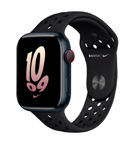 Смарт-часы Apple Watch Series 8 45mm Midnight Aluminum Case with Black/Black NikeSport Band (MPH43)