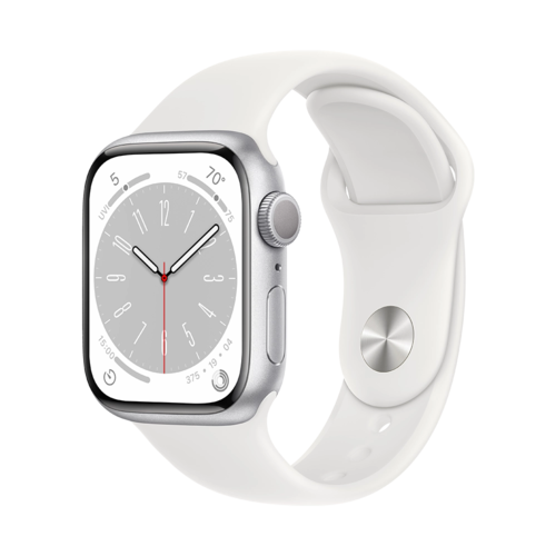 Смарт-часы Apple Watch Series 8 45mm Silver Aluminum Case with Sport Band (MP6N3)