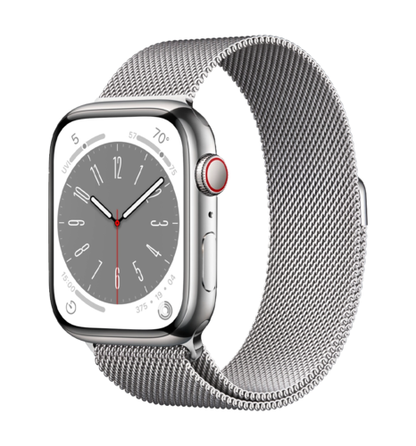 Смарт-часы Apple Watch Series 8 45mm Silver Stainless Steel Case with Milanese Loop (MNKG3)