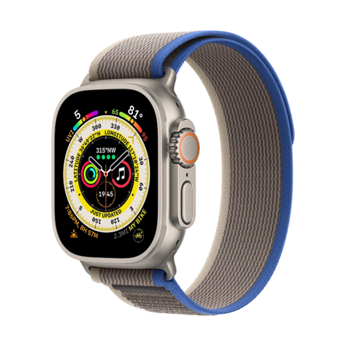 Смарт-часы Apple Watch Ultra 49mm Titanium Case with Blue/Gray Trail Loop - S/M (MNHL3)