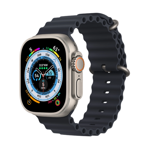 Apple Watch Ultra 49mm Titanium Case with Midnight Ocean Band (MQET3/MQFK3/MQF63)