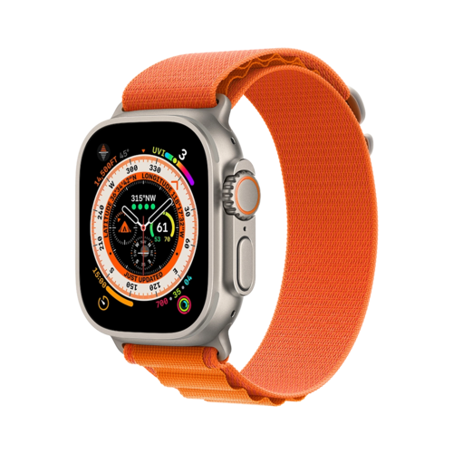 Смарт-часы Apple Watch Ultra 49mm Titanium Case with Orange Alpine Loop - Medium (MQFL3)
