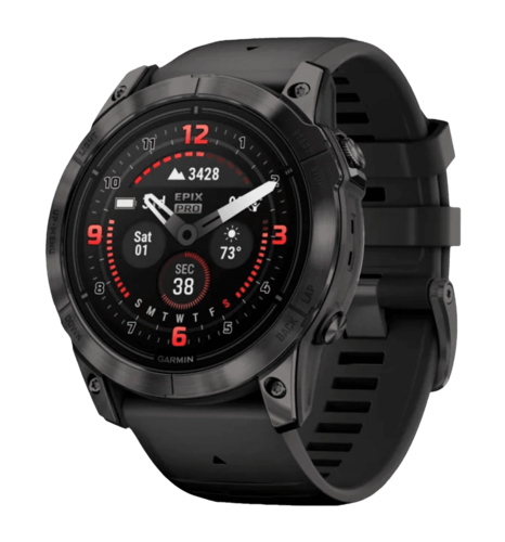 Смарт-годинник Garmin Epix Pro Gen 2 Sapphire 51mm Carbon G. DLC Tit. with Black Band (010-02804-00/01/53)