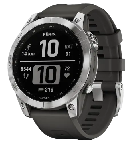 Смарт-годинник Garmin Fenix 7 Silver with Graphite Band (010-02540-00/01) UA