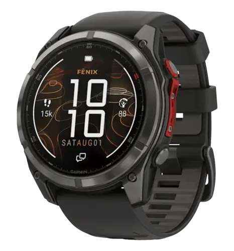Смарт-годинник Garmin Fenix 8 Pro (51 mm) MicroLED Sapphire, титан Carbon Gray DLC із силіконовим ремінцем (010-03380-01)