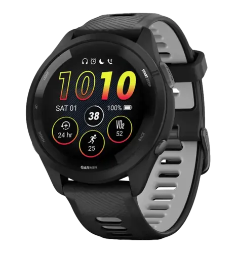 Смарт-годинник Garmin Forerunner 265 Black Bezel and Case w. Black/Powder Gray Silicone Band (010-02810-10)