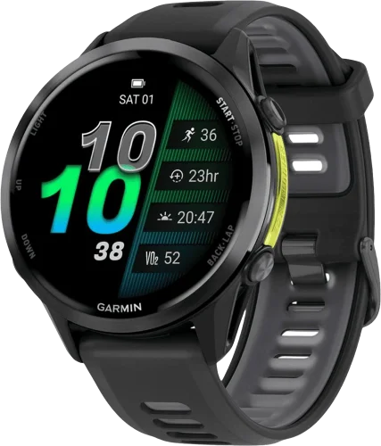 Смарт-годинник Garmin Forerunner 970 Carbon Gray DLC Titanium Black Case w. Black/Translucent Band (010-02969-00/10/60) UA