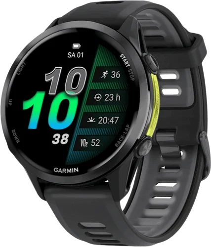 Смарт-годинник Garmin Forerunner 970 Carbon Gray DLC Titanium w. Black Case and Black/Translucent W. Band (010-02969-00/10 