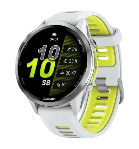 Смарт-годинник Garmin Forerunner 970 Titanium w. Whitestone Case and Whitestone/T. Amp Yellow Band (010-02969-01/11)