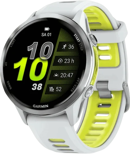Смарт-годинник Garmin Forerunner 970 Titanium w. Whitestone Case and Whitestone/T. Amp Yellow Band (010-02969-01/11)