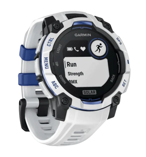 Смарт-годинник Garmin Instinct 3 45mm Solar Whitestone with Whitestone/Bolt Blue Band (010-02934-03)