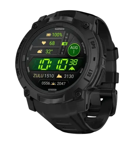 Смарт-годинник Garmin Instinct 3 50mm AMOLED Tactical Edition Black with Black Band (010-03020-50/90)