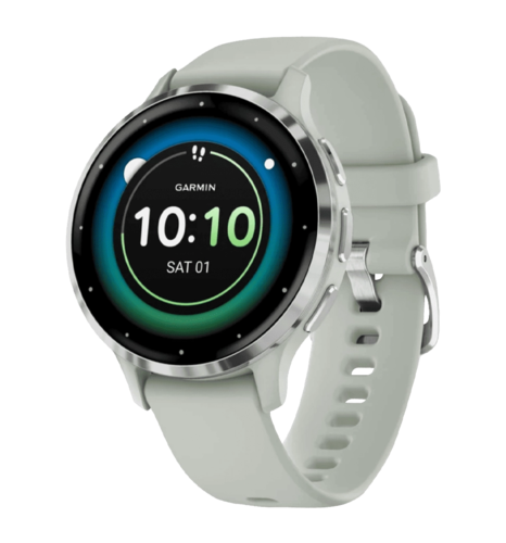Смарт-годинник Garmin Venu 3S Silver S. Steel Bezel w. Sage Gray Case and S. Band (010-02785-01/51)