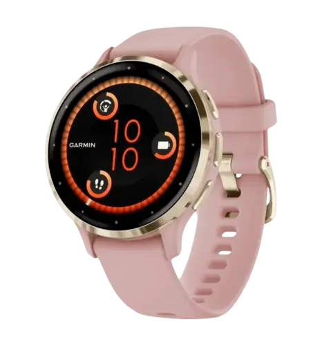 Смарт-годинник Garmin Venu 3S Soft Gold S. Steel Bezel w. Dust Rose Case and S. Band (010-02785-03/53)