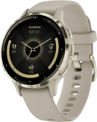 Смарт-годинник Garmin Venu 3S Soft Gold S. Steel Bezel w. French Gray Case and S. Band (010-02785-02/52)
