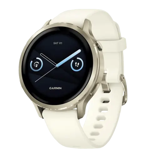 Смарт-годинник Garmin Venu 4 41 mm Lunar Gold with Bone Silicone Band (010-03013-00)