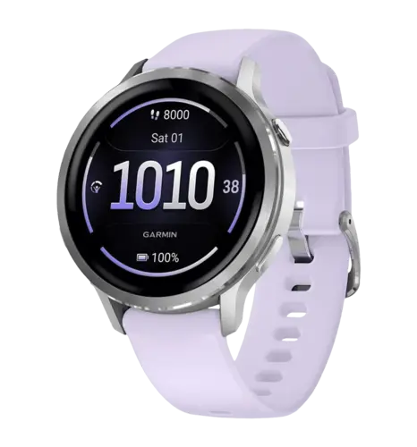 Смарт-годинник Garmin Venu 4 41 mm Silver with Periwinkle Silicone Band (010-03013-01)