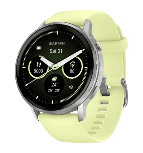 Смарт-годинник Garmin Venu 4 45 mm Silver with Citron Silicone Band (010-03014-02)