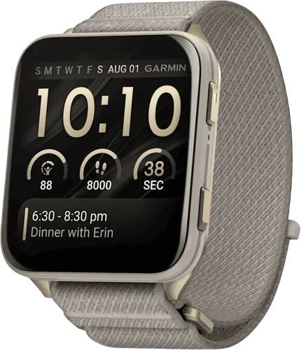 Смарт-годинник Garmin Venu X1 Soft Gold Titanium with French Grey Nylon (010-02980-33)