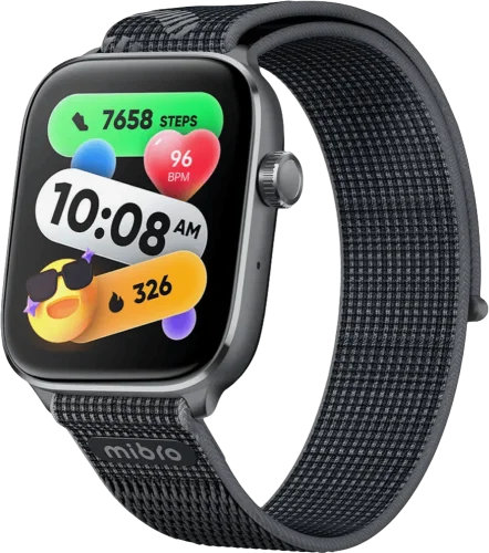 Смарт-годинник Mibro Fit 44мм, 1.75", 390x450, AMOLED, BT 5.3, GPS, 5 ATM, чорний