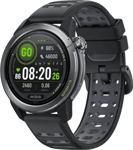 Смарт-годинник Mibro GS Active 2 46мм, 1.32", 466x466, AMOLED, BT 5.3, GPS, 5 ATM, темно-сірий