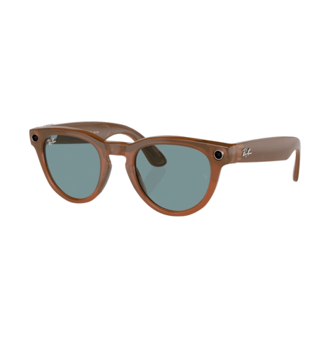 Смарт-окуляри Ray-Ban Meta Headliner Shiny Caramel/Blue with blue-violet light filter (RW4009 670680 50-23)