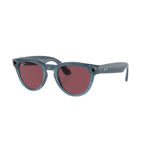Смарт-окуляри Ray-Ban Meta Headliner Shiny Jeans/Dusty Red with blue-violet light filter (RW4009 66985Q 50-23)