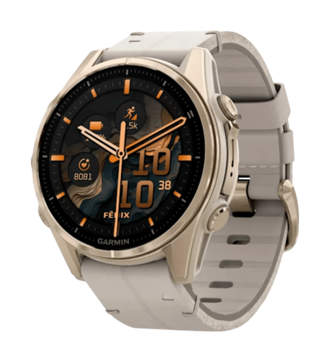 Спортивний годинник Garmin Fenix 8 43mm AMOLED Sapphire Soft Gold with Limestone Leather Band (010-02903-40)