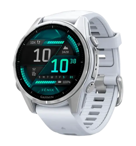 Спортивний годинник Garmin Fenix 8 43mm AMOLED Silver with Whitestone Silicone Band (010-02903-00)