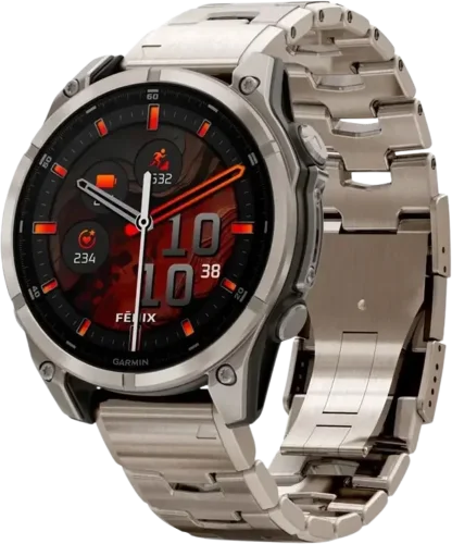 Спортивний годинник Garmin Fenix 8 47mm AMOLED Sapphire Titanium with Vented Titanium Bracelet (010-02904-40)