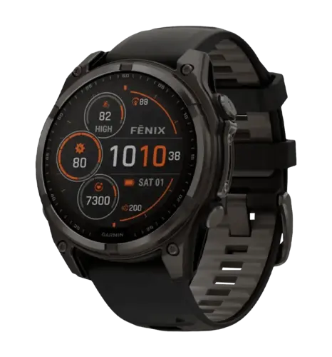 Спортивний-годинник Garmin Fenix 8 47mm Solar Sapphire Carbon Gray DLC Titan w.Black/Pebble Gray S.Band (010-02906-10/11)